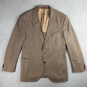 Peter Millar Blazer Mens 46 Tall Brown Wool Suit Jacket Sport Coat Union Made 4